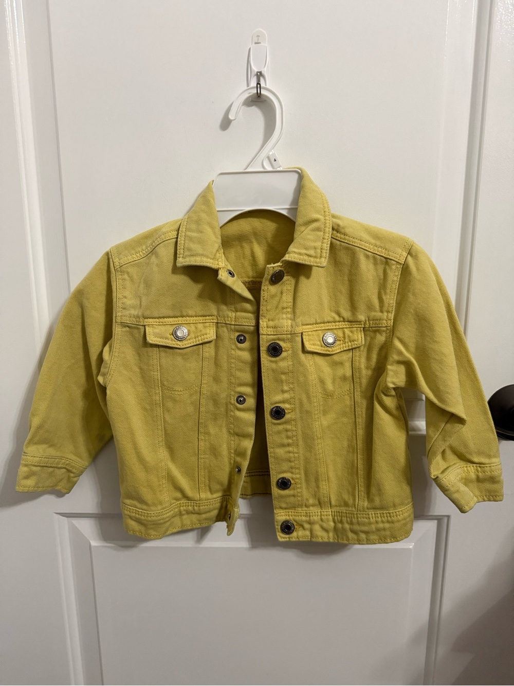 H&M Yellow Kids' Denim Jacket with Button Front